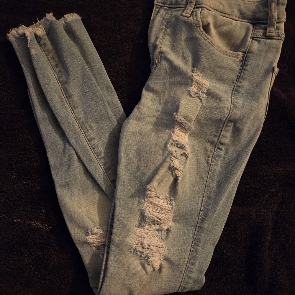 Hollister Light Blue Distressed Skinny Jeans